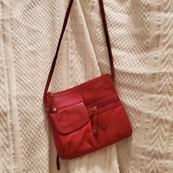 Tignanello Handbags - Red Leather Crossbody Tignanello